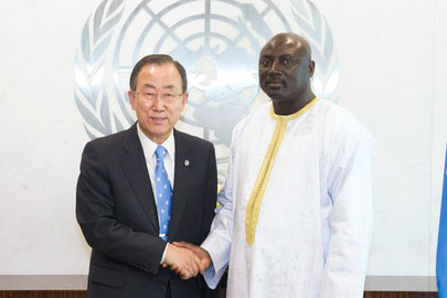 Mamadou Tangara with Ban Ki Moon
